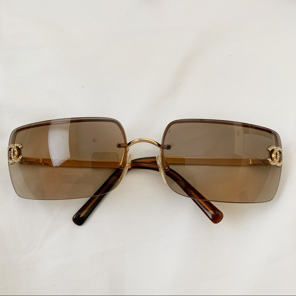 Brown Rimlesss Chanel Sunglasses
